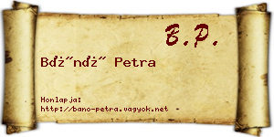 Bánó Petra névjegykártya