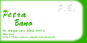 petra bano business card