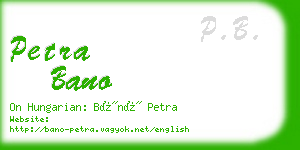 petra bano business card